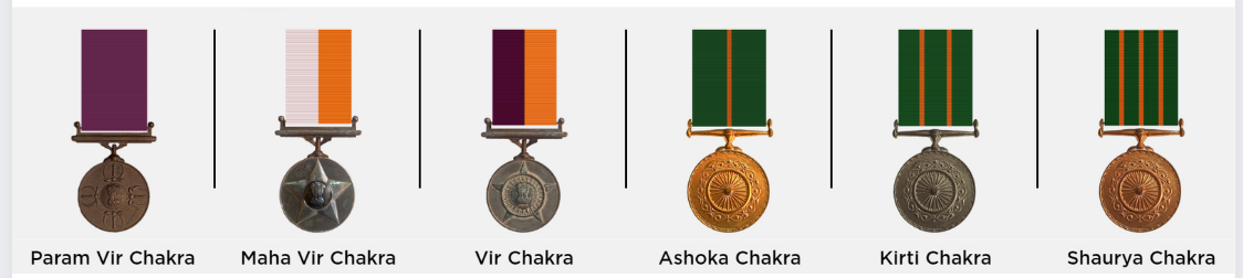 photo: types of Gallantry awards